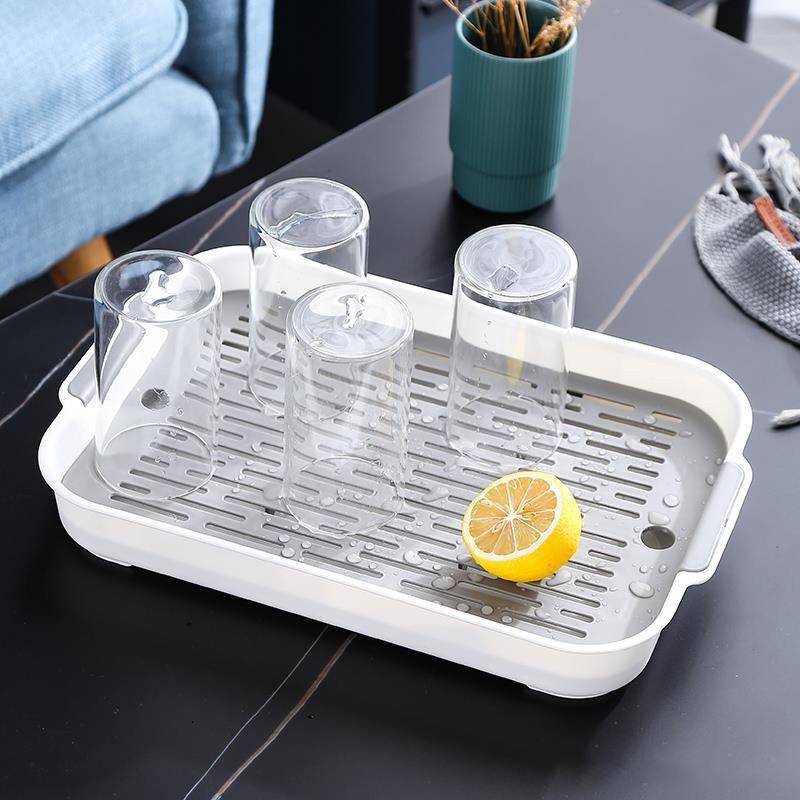 Khay nhựa úp cốc, khay úp ly cao cấp ECOCO, có rãnh nước tiện dụng- Kích thước 37x24cm
