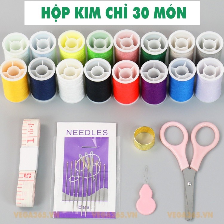 Hộp kim chỉ 3 tầng cao cấp ( Kim Khâu, Chỉ, Kéo, Thước Dây, Đủ Size Màu Mini)