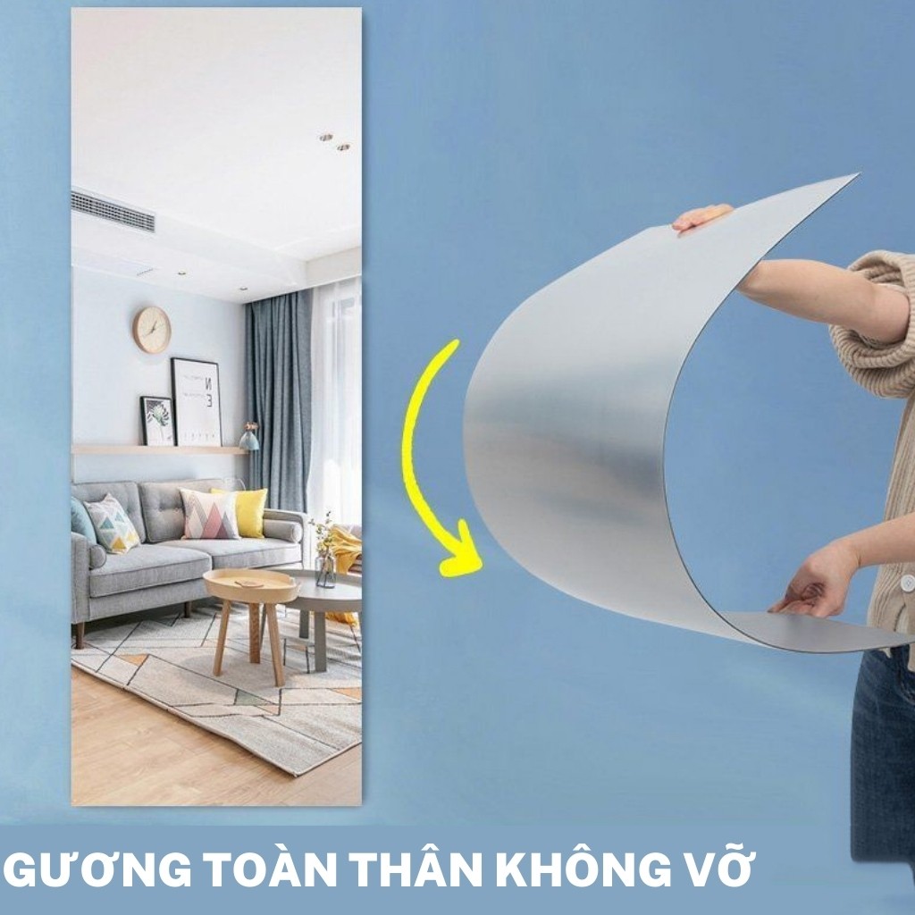 [ LOẠI DÀI 100CM] Gương dán tường 100x30cm- giá tốt nhất