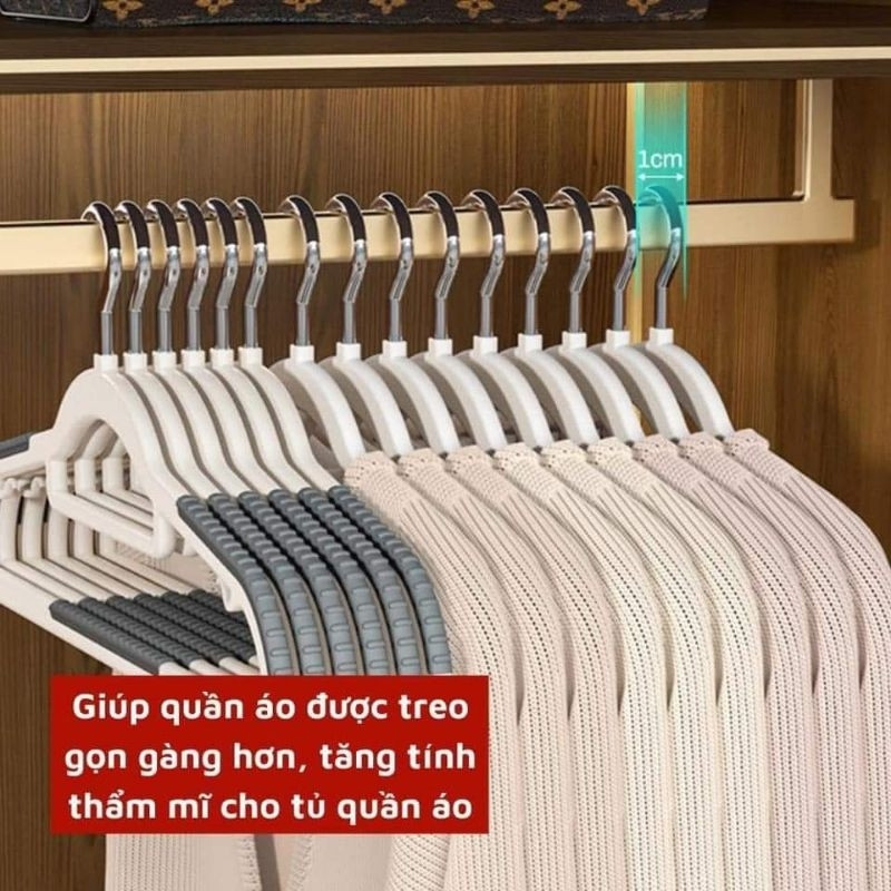 Combo 50 Móc Quần Áo Thông Minh Chống Trượt Giá Sỉ,  Tiết Kiệm Diện Tích Tủ Lên Đến 10 Lần