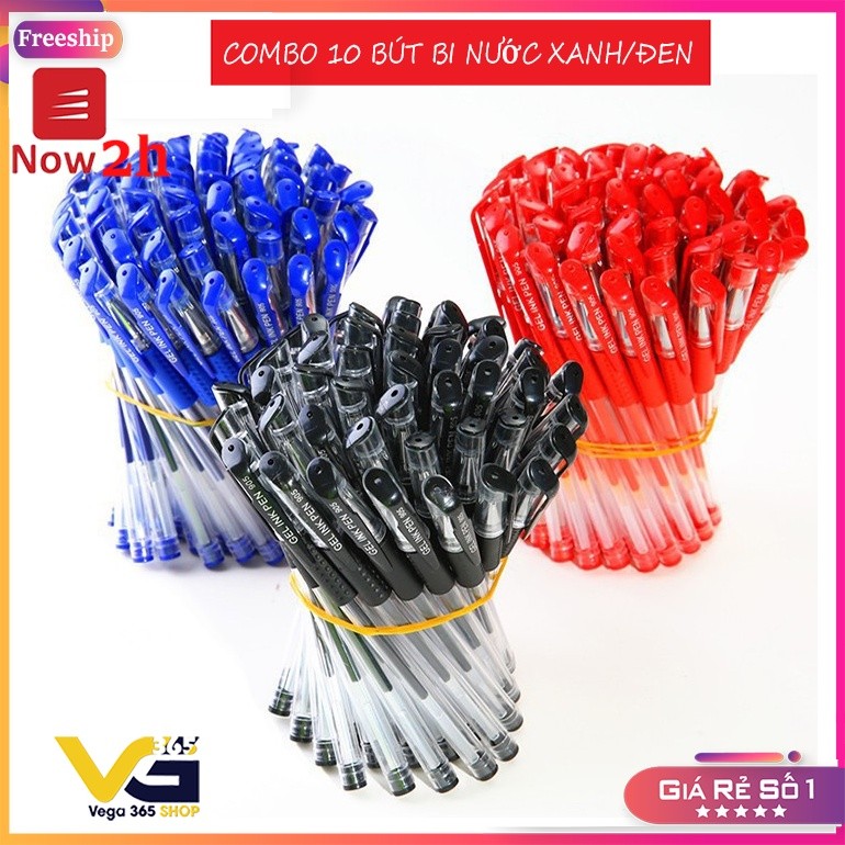 COMBO 10 BÚT BI MỰC XANH/ ĐEN, TRƠN ĐỀU, RÕ NÉT