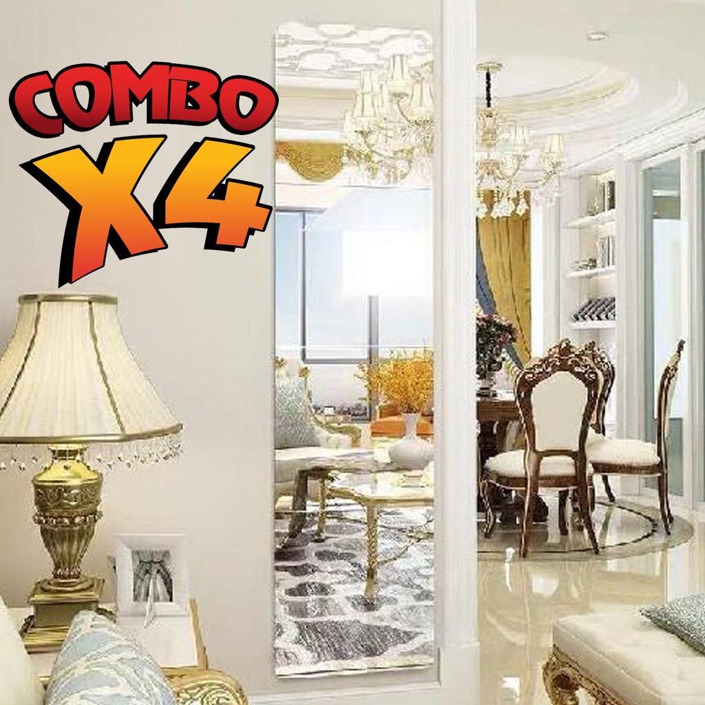 [TOP BÁN CHẠY] Combo 4 Bộ Gương dán tường 30x30cm