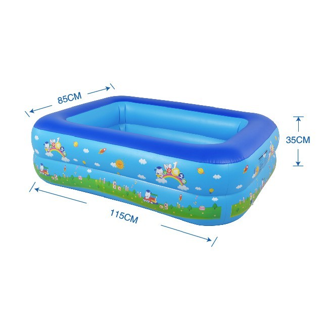 (miễn phí vận chuyển) Bể bơi phao 2 tầng cho bé size 115x85x35cm