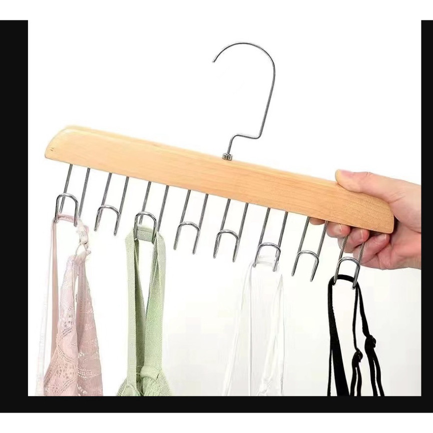 Móc Gỗ Treo Quần Áo,Tất Vớ, Đồ Lót 8 Chấu Siêu Bền Đa Năng Tiện Lợi 28x18.5cm OKSEP
