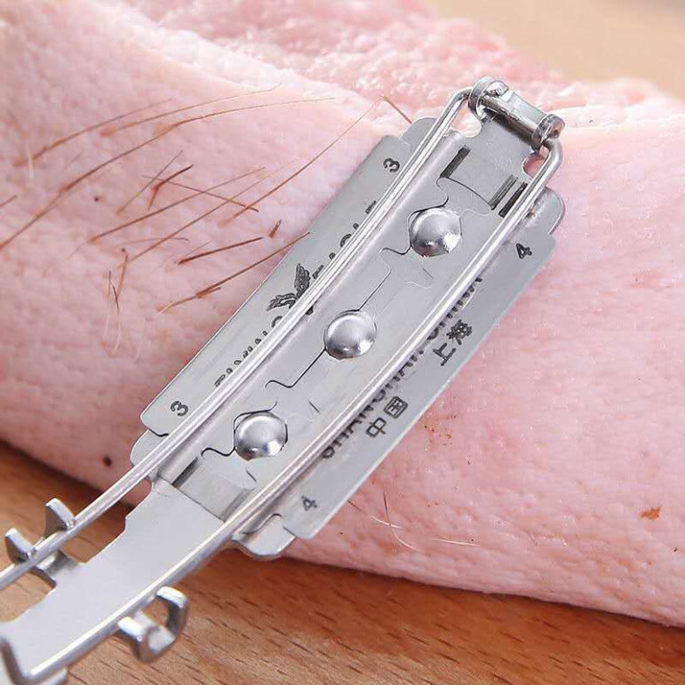 Dụng Cụ Cạo Lông Heo, Làm Sạch Lông Gia Súc - Cây Cạo Vảy Cá, Làm Sạch Lông Lợn (Đã gồm lưỡi lam)
