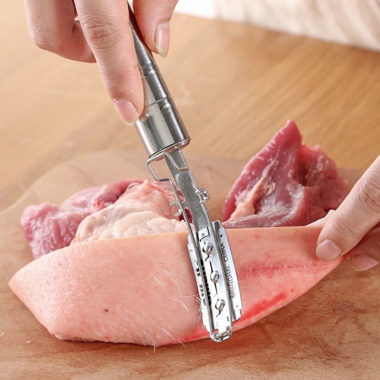 Dụng Cụ Cạo Lông Heo, Làm Sạch Lông Gia Súc - Cây Cạo Vảy Cá, Làm Sạch Lông Lợn (Đã gồm lưỡi lam)