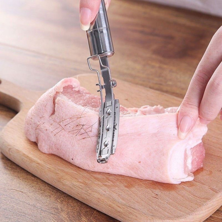 Dụng Cụ Cạo Lông Heo, Làm Sạch Lông Gia Súc - Cây Cạo Vảy Cá, Làm Sạch Lông Lợn (Đã gồm lưỡi lam)