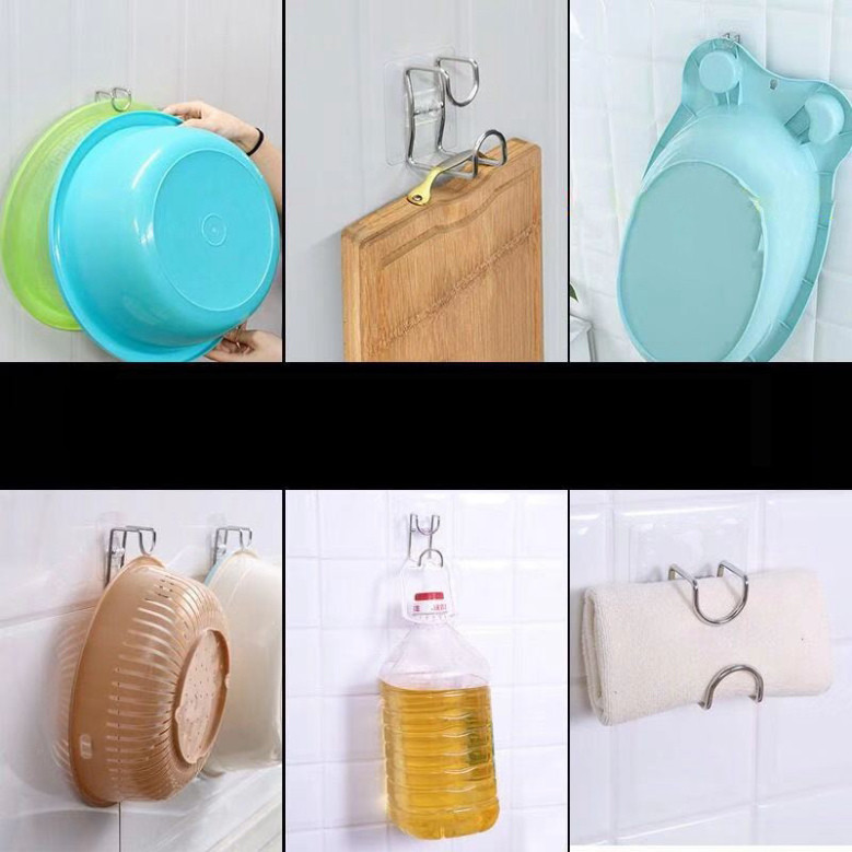 Móc Dán Tường Treo Vật Dụng, Chậu Thau Rổ Chịu Lực Tốt