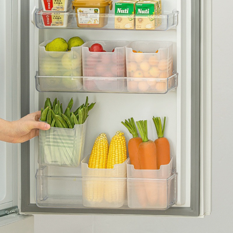 Mua 10 tặng 1 Combo 3 Hộp Nhựa Đựng Thực Phẩm, Đồ Ăn, Rau Củ Để Cánh Tủ Lạnh Đa Năng