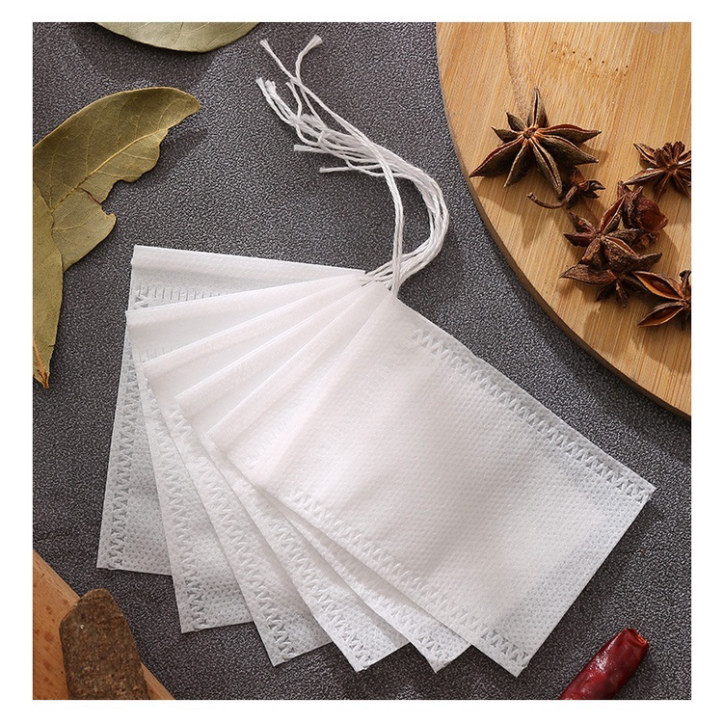 Set 100 Túi Lọc Trà, Cà Phê, Thảo Dược Từ Vải Không Dệt Có Dây Rút Tiện Dụng