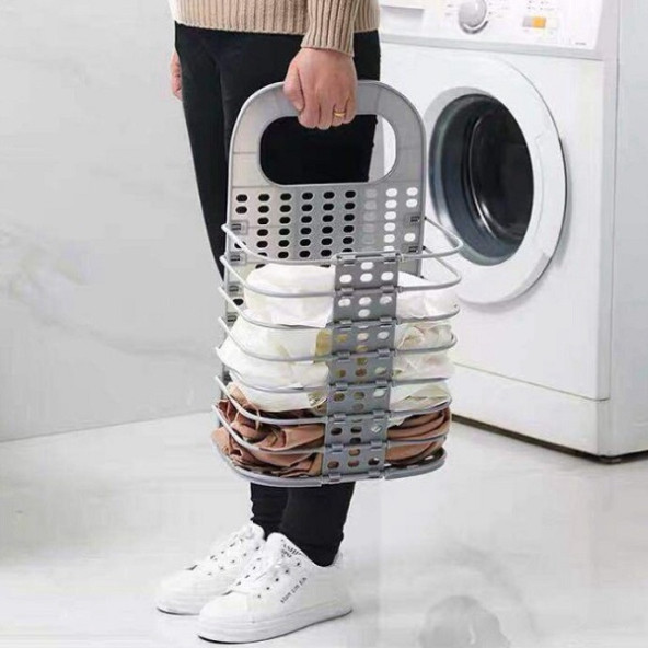 Sọt Đựng Quần Áo Xếp Gọn Treo Tường - Giỏ Đựng Đồ, Quấn Áo Treo Tường Gấp Gọn Thông Minh