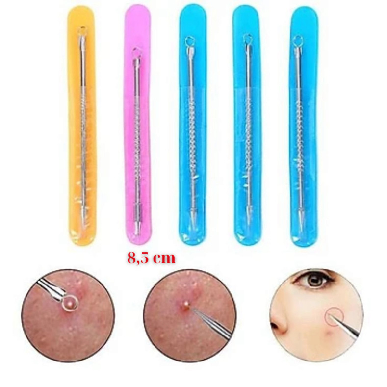 Mua 10 tặng 1 Cây Nặn Mụn Đầu Đen, Mụn Trứng Cá Cho Cả Nam Nữ ,Que Lấy Mụn 2 Đầu Từ Thép Inox Không Gỉ 8,5cm