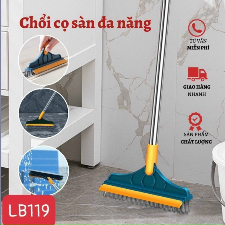 Chổi Chà Sàn Nhà Tắm Thông Minh Thiết Kế Dầu Gạt Nước Và Đầu Chổi Xoay 120 Độ