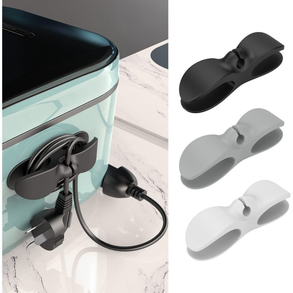Combo 3 Dây Silicone Quấn Dây Cáp Sạc Tự Dính Đa Năng Cho Nhà Bếp Kẹp Cuốn Gọn Dây Các Thiết Bị Điện