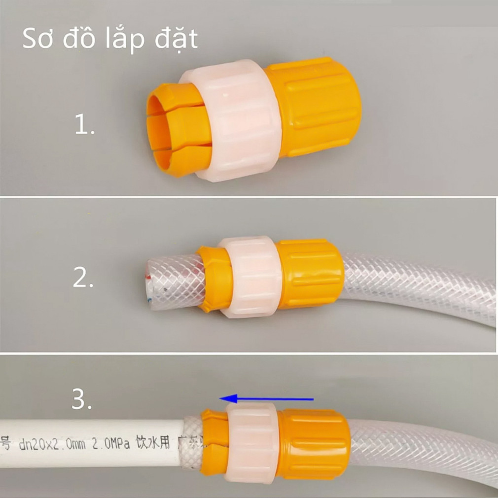 Combo 2 Van Vặn Chặt Vòi Nước, Siết Ống Nước Chống Tuột Rò Rỉ Đầu Vòi Nối Ống Nước, Khớp Nối Ống Nước