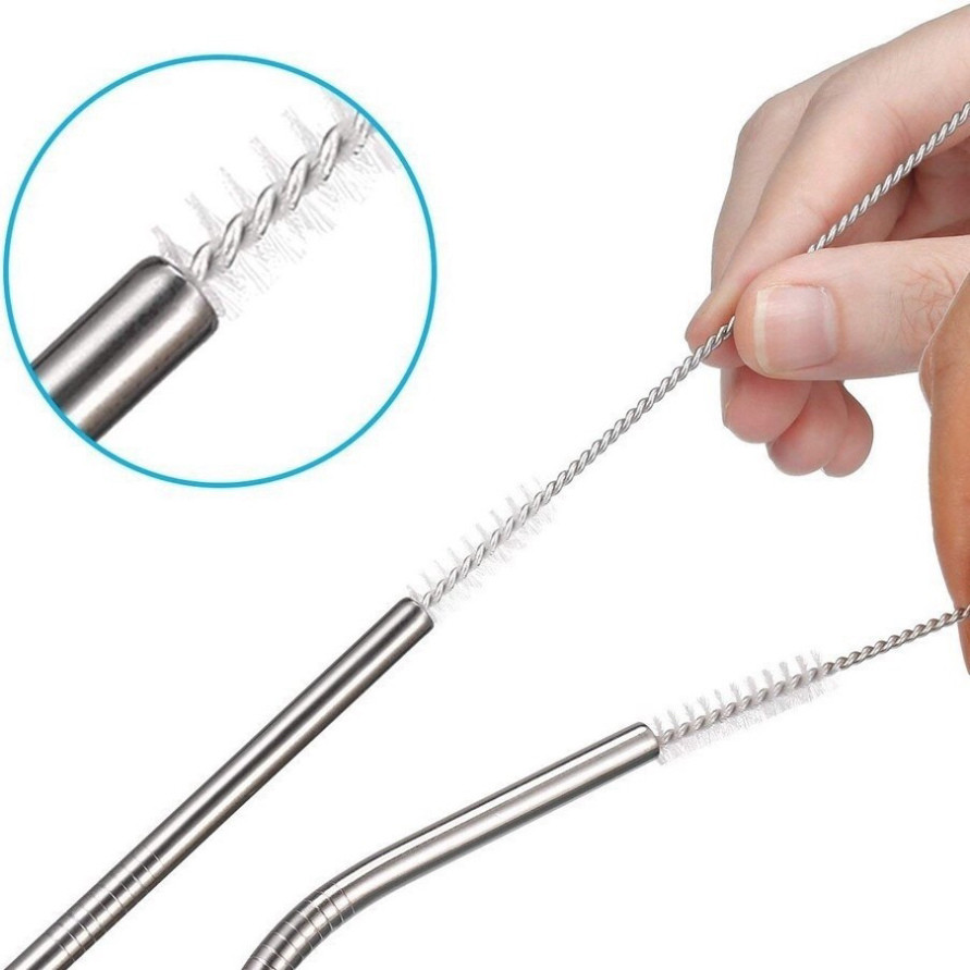Mua 10 Tặng 1 Combo 3 Que Cọ Rửa Vệ Sinh Ống Hút Bằng Thép Không Gỉ Dài 17cm.Dễ Dàng Uốn Cong, Làm Sạch Mọi Vết Bẩn