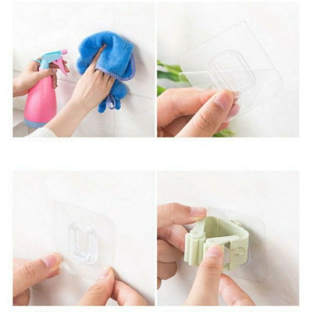 Combo 3 Móc Dán Tường Kẹp Giữ Cây Lau Nhà Móc Treo Chổi, Treo Ô Kẹp Treo Dụng Cụ Kẹp Treo Đồ Gia Dụng Dán Tường