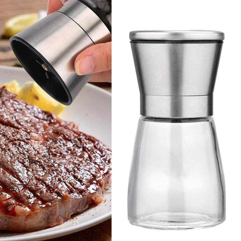 Dụng Cụ Xay Tiêu Cầm Tay INOX Cao Cấp - Lọ Xay Tiêu, Hũ Đựng Tiêu Thủy Tinh