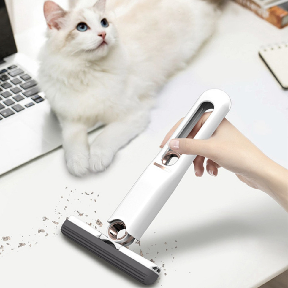Cây Lau Kính Tự Vắt Mini Gấp Gọn - Cây Lau Nhà Mini Cầm Tay - Dụng Cụ Vệ Sinh Bàn Làm Việc Mút Bọt Biển