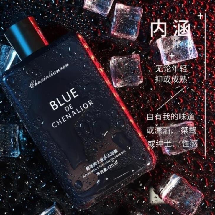 Sữa tắm nam hương nước hoa thơm lâu BLUE 420ml dưỡng ẩm ngăn ngừa đổ mồ hôi H11
