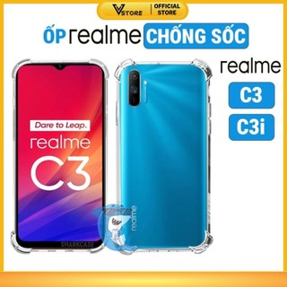 ốp lưng realme c3 / c3i trong suốt silicon nhựa dẻo chống sốc bảo vệ cam điện thoại viền vuông Vstore