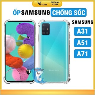 ốp lưng samsung a51, a71, a31 dẻo trong suốt silicon cao cấp chống sốc va đập viền vuông bảo vệ đt Vstore