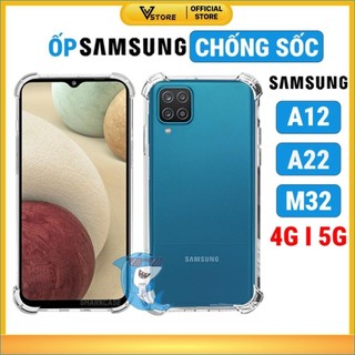 ốp lưng samsung a12, a22, m32 4g/5g dẻo trong suốt silicon cao cấp chống sốc bảo vệ điện thoại