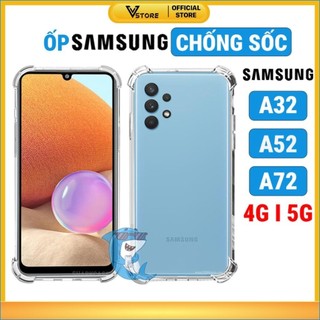 ốp lưng samsung a32 a52 a72 a52s 4g/5g nhựa dẻo trong suốt chống trượt silicon cao cấp chống sốc va đập Vstore