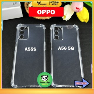 Ốp lưng Oppo A55S / A56 5G Bảo Vệ Cam, Chống Sốc, Trong Suốt, Silicon Vstore