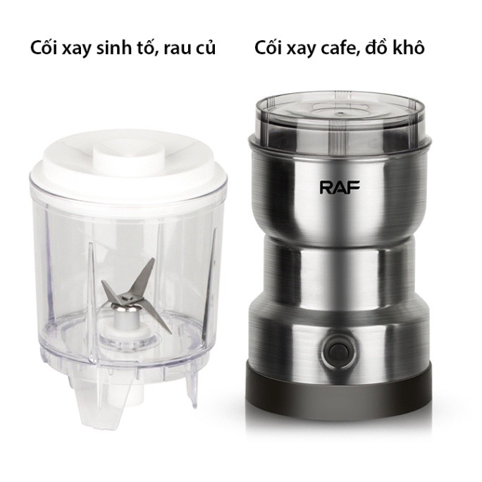 Máy xay hạt khô RAF 300W xay thảo dược, gia vị siêu mịn tặng cối xay sinh tố