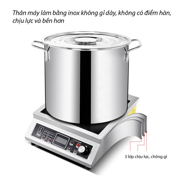 Bếp điện từ đơn, bếp điện từ công nghiệp 3500W đa năng sử dụng cho gia đình và hàng quán