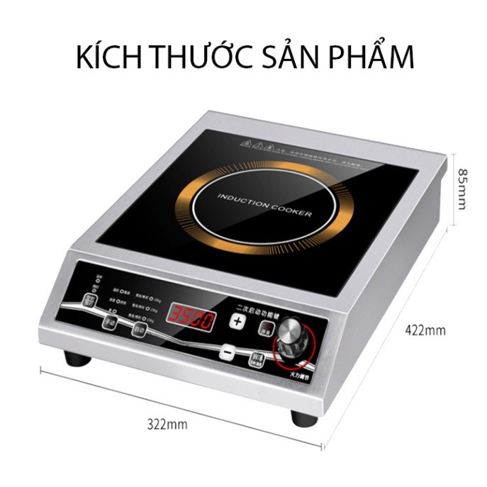 Bếp điện từ đơn, bếp điện từ công nghiệp 3500W đa năng sử dụng cho gia đình và hàng quán