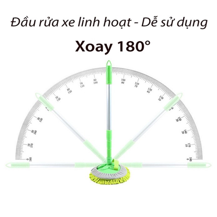 Chổi lau oto đa năng gấp gọn ba phần, vệ sinh xe hơi chuyên dụng