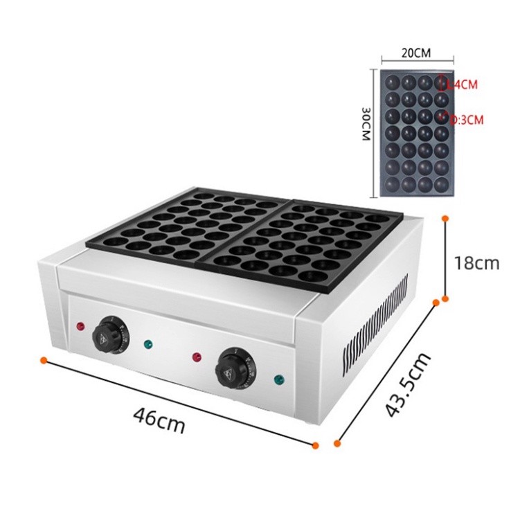 Máy làm bánh takoyaki điện 4000W khuôn đôi tốc độ gia nhiệt nhanh
