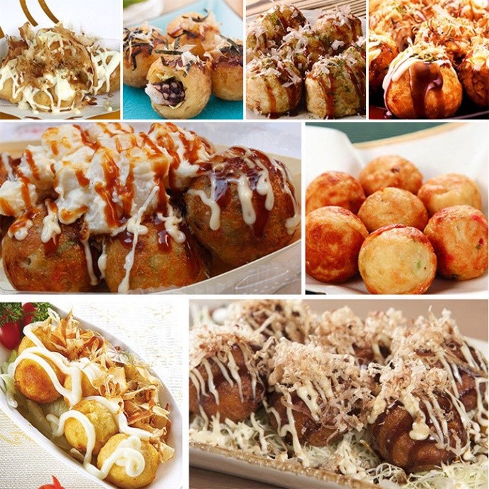 Máy làm bánh takoyaki điện 4000W khuôn đôi tốc độ gia nhiệt nhanh