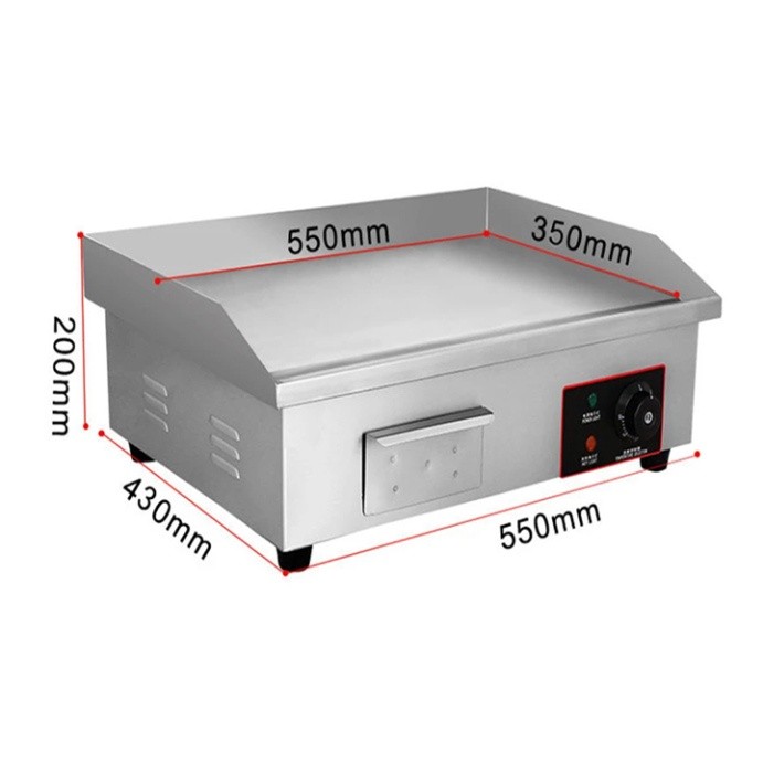 Bếp chiên teppanyaki mặt phẳng 3000W kiểm soát nhiệt độ chính xác, chống dính tốt