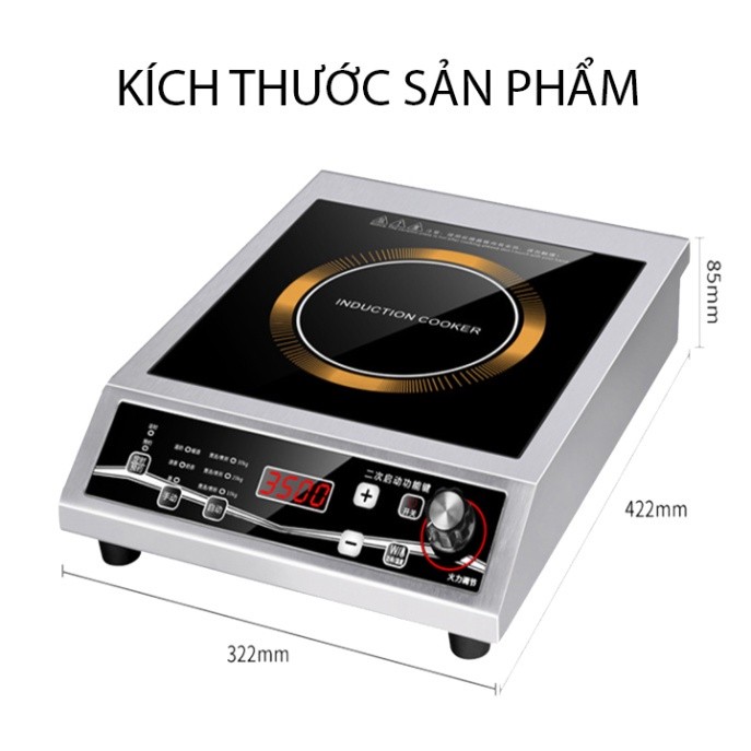 Bếp điện công nghiệp 3500W công suất cao, kiểm soát nhiệt độ, hẹn giờ chính xác