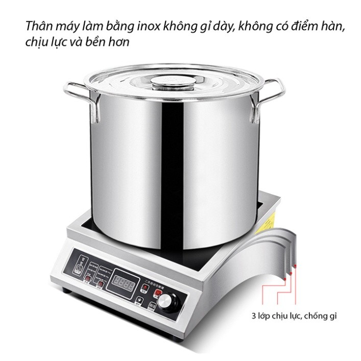 Bếp điện công nghiệp 3500W công suất cao, kiểm soát nhiệt độ, hẹn giờ chính xác