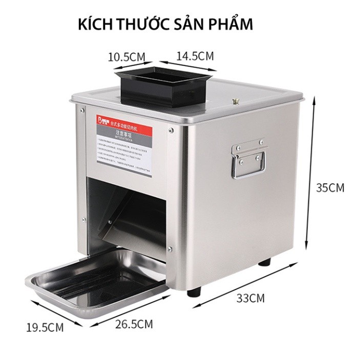 Máy thái thịt chín lưỡi 2.5mm 850W đa năng cắt mỡ hạt lựu, thái thịt, tai heo, bì lợn