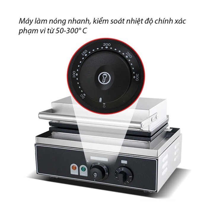 Máy nướng bánh mì 2200W gia nhiệt kép 2 mặt, chống dính teflon siêu bền