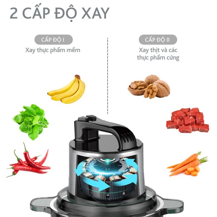 Máy xay tỏi ớt DORON  800W cối inox 4l phù hợp gia đình, kinh doanh