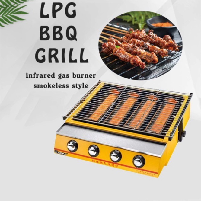 Bếp nướng ga 4 họng dài - Bếp nướng bbq bằng gas 4 đầu đốt ET-K255