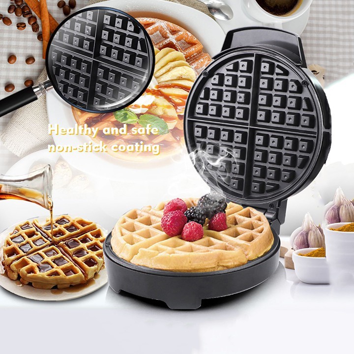 Máy làm bánh waffle, máy nướng bánh kẹp tổ ong RAF1200W làm nóng nhanh, bánh chín đều 2 mặt