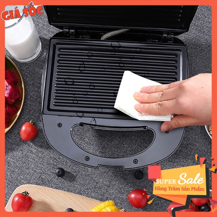 Máy kẹp nướng bánh mì HAEGER RAF 750W làm nóng nhanh, bánh chín đều 2 mặt