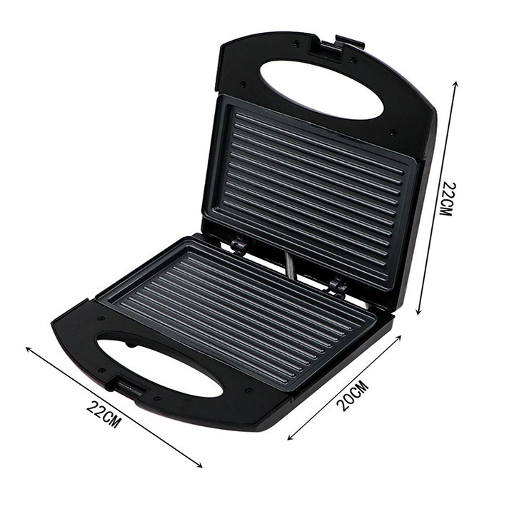 Máy kẹp nướng bánh mì HAEGER RAF 750W làm nóng nhanh, bánh chín đều 2 mặt