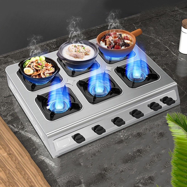 Bếp ga nấu mỳ cay 6 họng làm mì cay, bánh xèo, cơm niêu