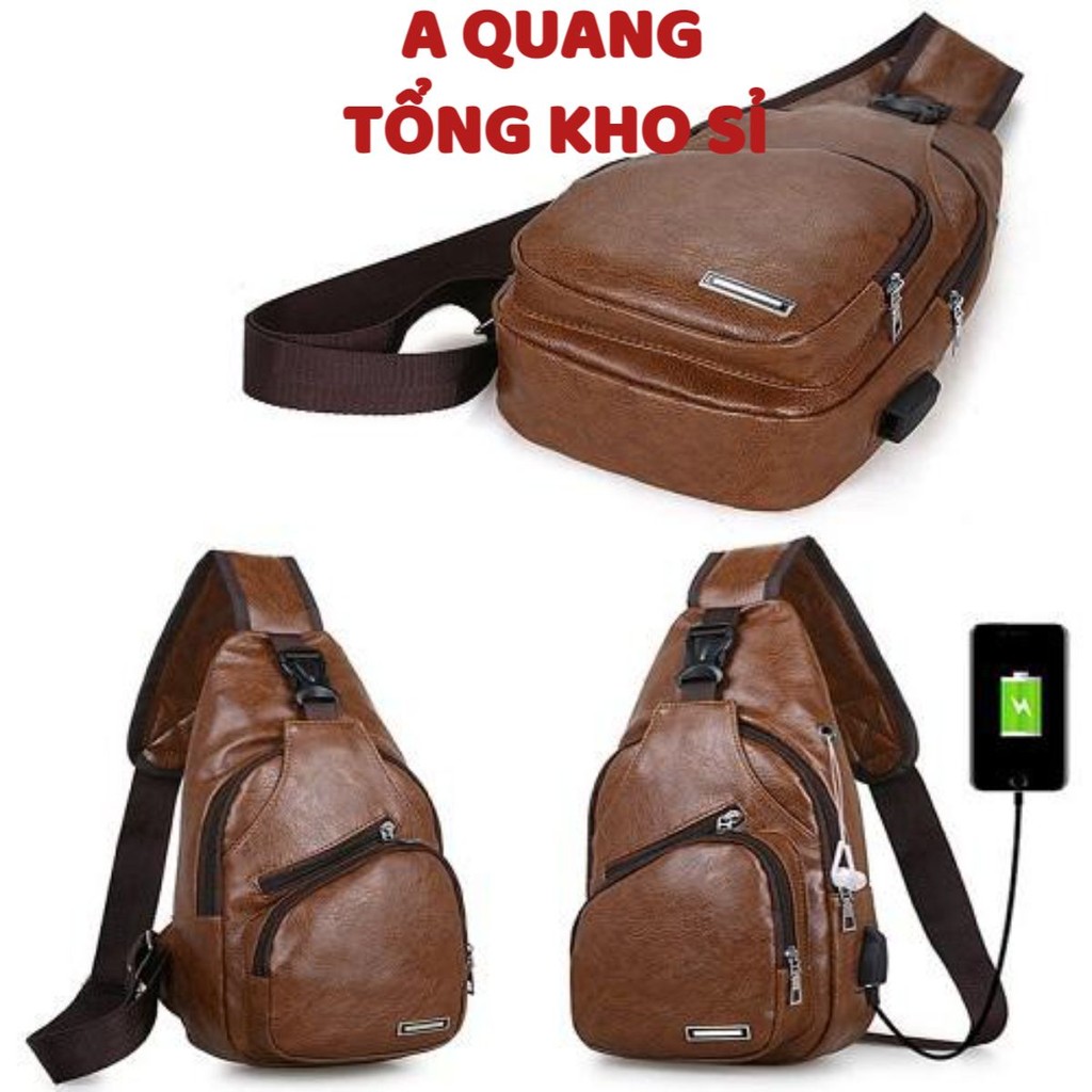 [COMBO SALE MẠNH] Túi đeo chéo trước ngực nam da pu - Balo mini Da xịn Chất Màu Sắc Nổi (TC212+DH+V)