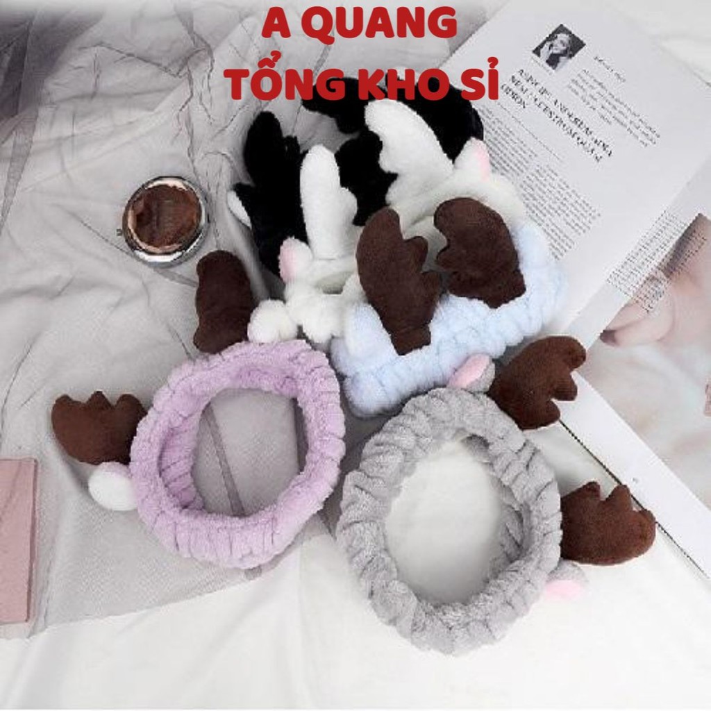 Băng Đô Sừng Hươu Vải Nhung Chất Xịn Siêu Mềm Mượt (Chọn Màu Bạn Thích)