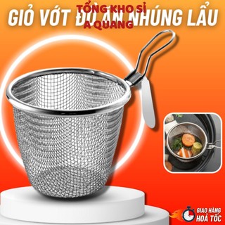 Giỏ Vớt Đồ Ăn Nhúng Lẩu, Nhúng Mỳ, Thịt, Muôi Nhúng Đa Năng Chất Liệu Thép Không Gỉ 304 Tiện Lợi, Rổ cài nhúng đồ ăn