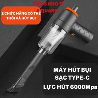 Máy Hút Bụi Mini Cầm Tay Không Dây Lực Hút 6000MPA Nhỏ Gọn, Pin Sạc Tiện Lợi, Lực Hút Siêu Mạnh, Công Suất 60w MÃ 9639